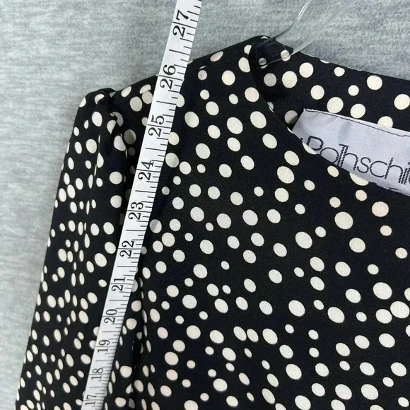 VTG L Rothschild San Francisco Womens L Blouson Dress Ruffle Hem Pearl Buttons - Picture 11 of 15